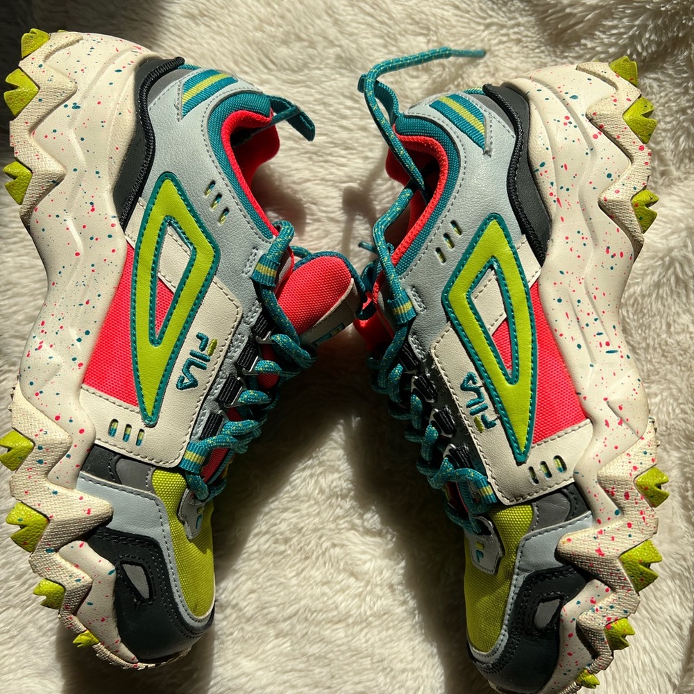 Fila Kids Sneakers in Teal, Red, and Yellow - Picture 4 of 6